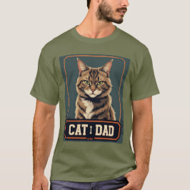 Camiseta Orgullo de papá de gato - Arte felino rayado