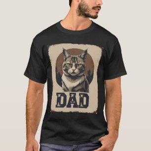 Camiseta Orgullo de papá de gato - Arte felino rayado