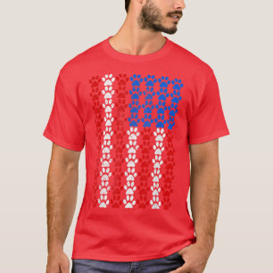 Camiseta Orgullo de paw de perro de bandera estadounidense