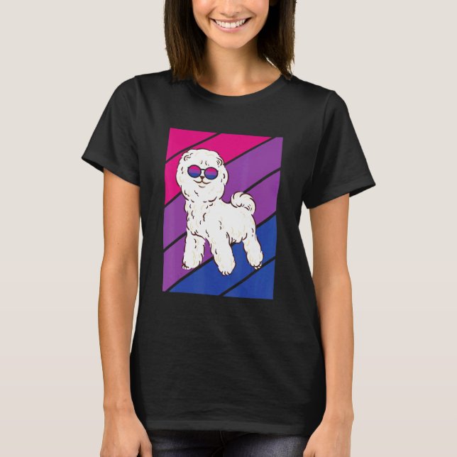 Camiseta Orgullo de perro Bisexual bandera LGBTQ Orgullo Or (Anverso)