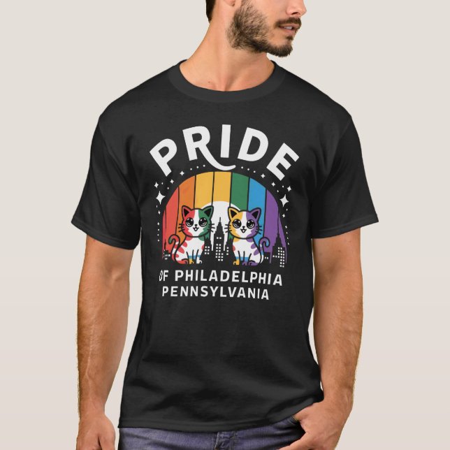 Camiseta Orgullo de Philadelphia City Pennsylvania USA Rain (Anverso)