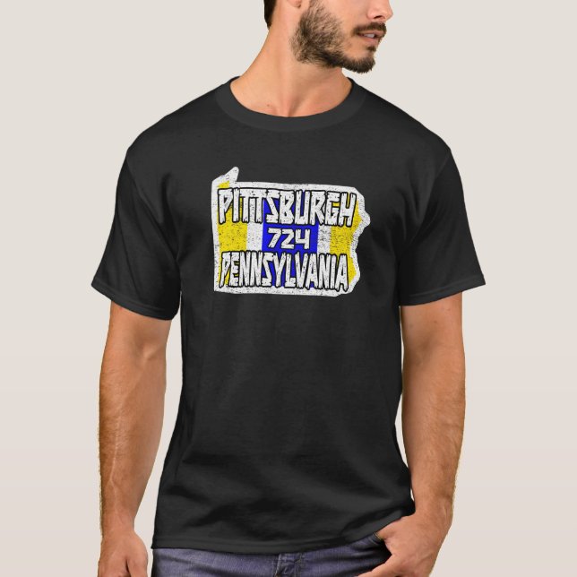 Camiseta Orgullo de Pittsburgh Pennsylvania 724 (Anverso)