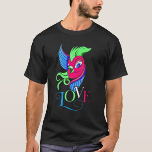 Camiseta Orgullo de póliza de aves polisexuales Amor LGBTQ