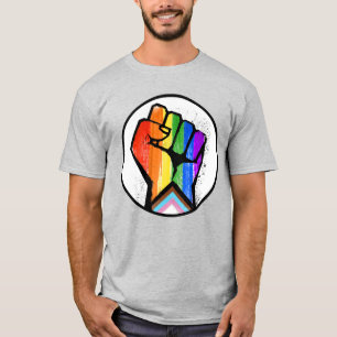 CAMISETA ORGULLO DE PROGRESO LGBTQ PUÑO DE RESISTENCIA