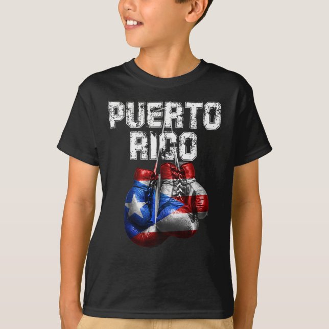 Camiseta Orgullo de Puerto Rico - Guantes de boxeo de época (Anverso)