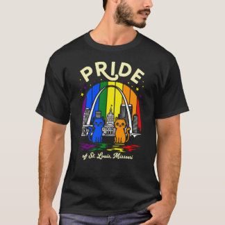 Camiseta Orgullo de St. Louis Ciudad Missouri Gatos Arcoíri