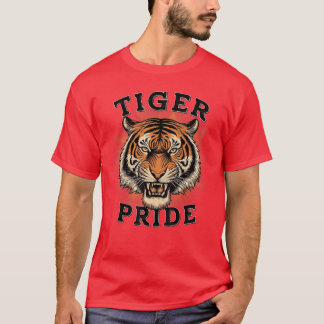 Camiseta Orgullo de Tigre Mascota Fearlessigers Vintage Esc