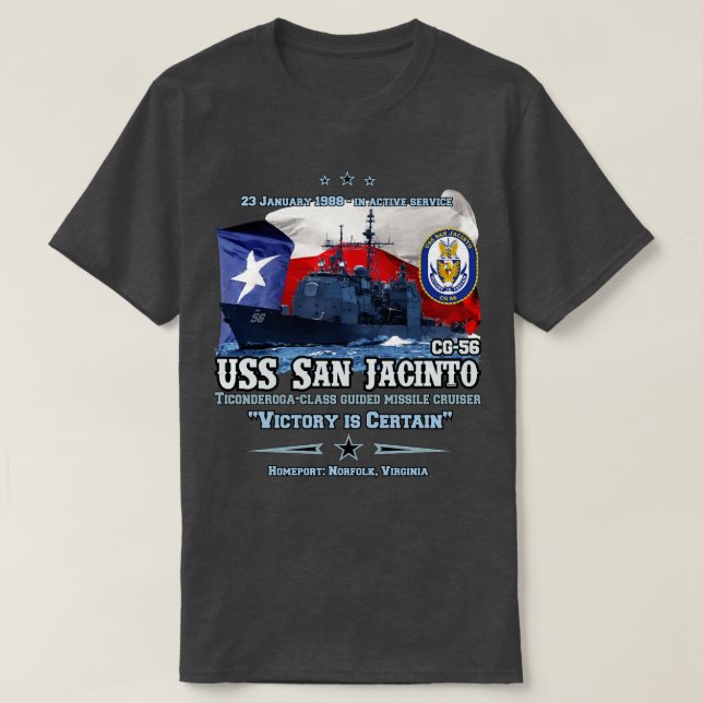 Camiseta Orgullo de USS San Jacinto CG56 Texas (Diseño del anverso)