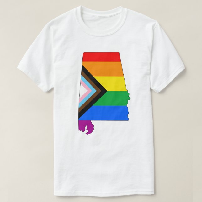 Camiseta Orgullo del Estado de Alabama LGBTQ Progreso Orgul (Diseño del anverso)