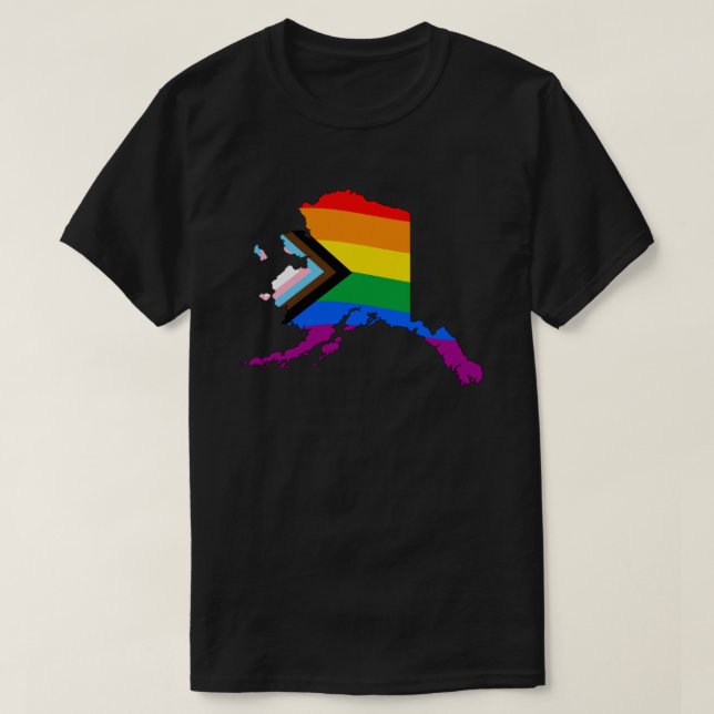 Camiseta Orgullo del Estado de Alaska LGBTQ Progreso Orgull (Diseño del anverso)