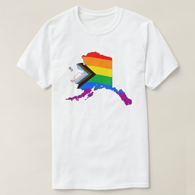 Camiseta Orgullo del Estado de Alaska LGBTQ Progreso Orgull (Diseño del anverso)