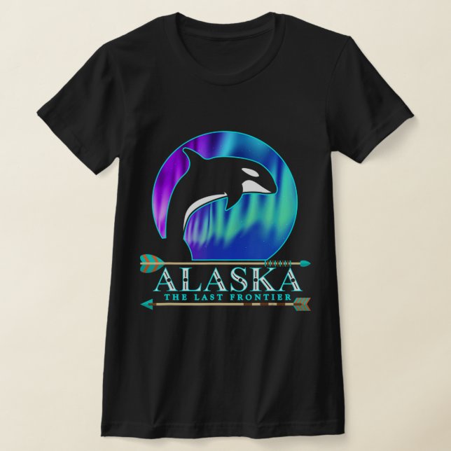 Camiseta Orgullo del estado de Alaska Luces del norte de Al (Distribución)