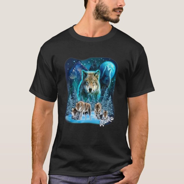 Camiseta Orgullo del estado de Alaska Luces del norte de Al (Anverso)