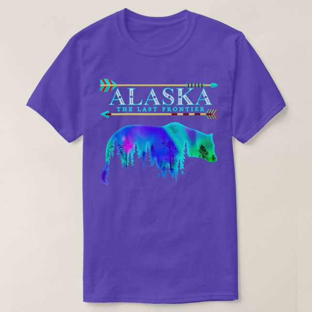 Camiseta Orgullo del estado de Alaska Luces del norte de Al (Diseño del anverso)
