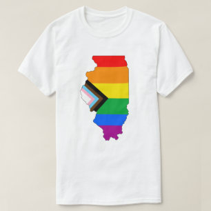 Camiseta Orgullo del Estado de Illinois Progreso LGBTQ Orgu
