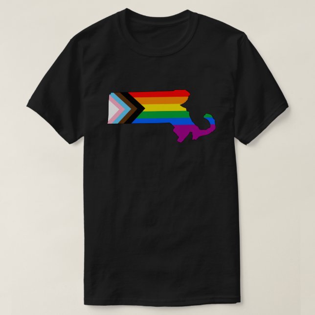 Camiseta Orgullo del Estado de Massachusetts Progreso de Or (Diseño del anverso)