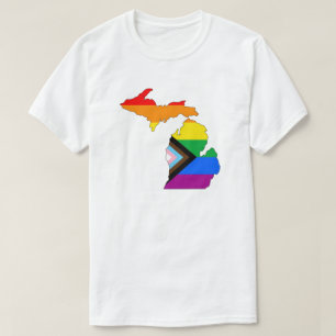 Camiseta Orgullo del Estado de Michigan por el progreso LGB