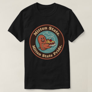 Camiseta Orgullo del estado de Mitten_ Arte vintage de Mich
