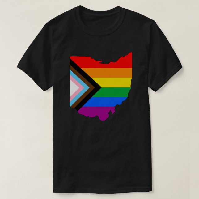 Camiseta Orgullo del Estado de Ohio Progreso de Orgullo LGB (Diseño del anverso)