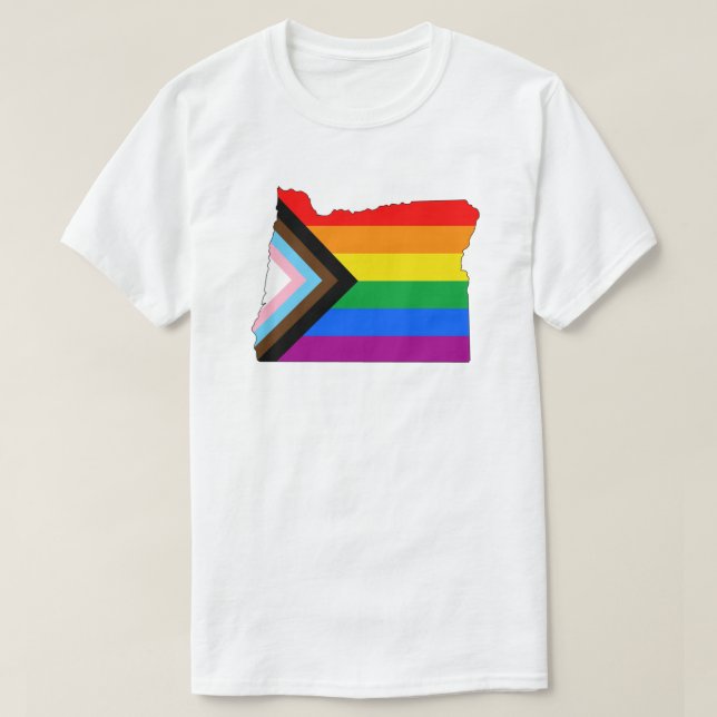 Camiseta Orgullo del Estado de Oregon Progreso LGBTQ Orgull (Diseño del anverso)
