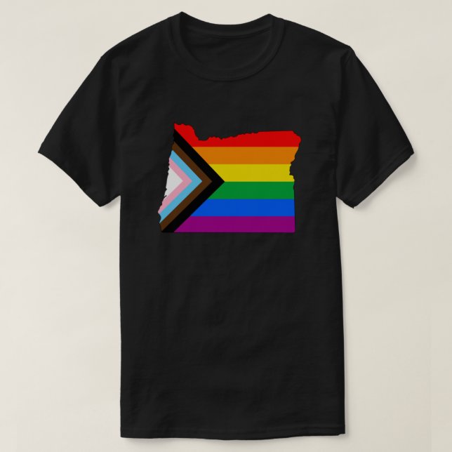 Camiseta Orgullo del Estado de Oregon Progreso LGBTQ Orgull (Diseño del anverso)