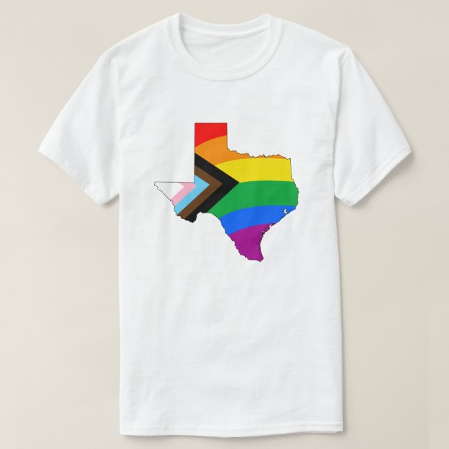 Camiseta Orgullo del Estado de Texas LGBTQ Progreso Orgullo (Diseño del anverso)