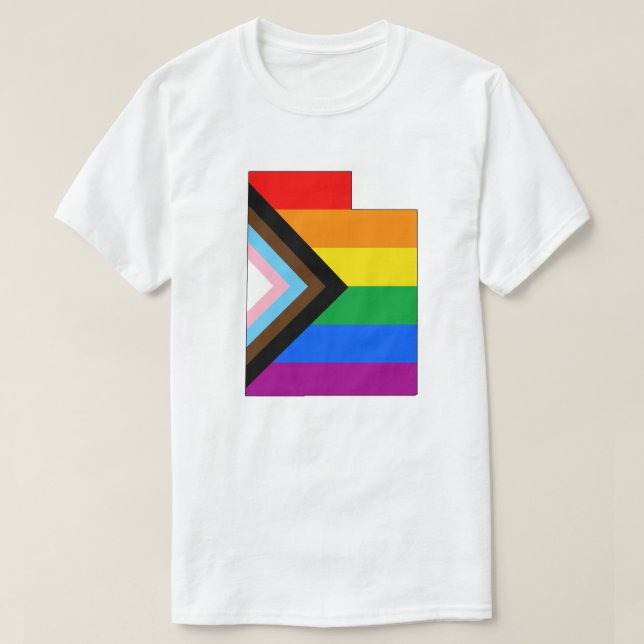 Camiseta Orgullo del Estado de Utah Progreso de Orgullo LGB (Diseño del anverso)