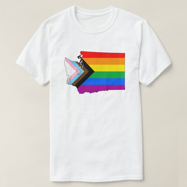Camiseta Orgullo del Estado de Washington Progreso de Orgul (Diseño del anverso)