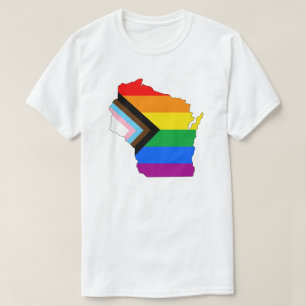 Camiseta Orgullo del Estado de Wisconsin LGBTQ Progreso Org