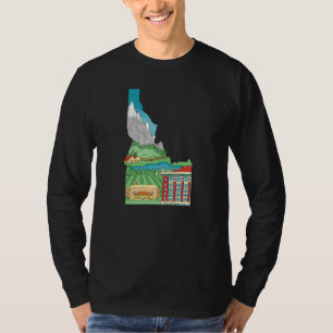Camiseta Orgullo del mapa del estado de Idaho