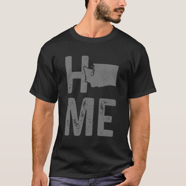 Camiseta Orgullo del mapa del estado del interior de Washin (Anverso)