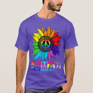 Camiseta Orgullo del orgullo del girasol humano arco iris L