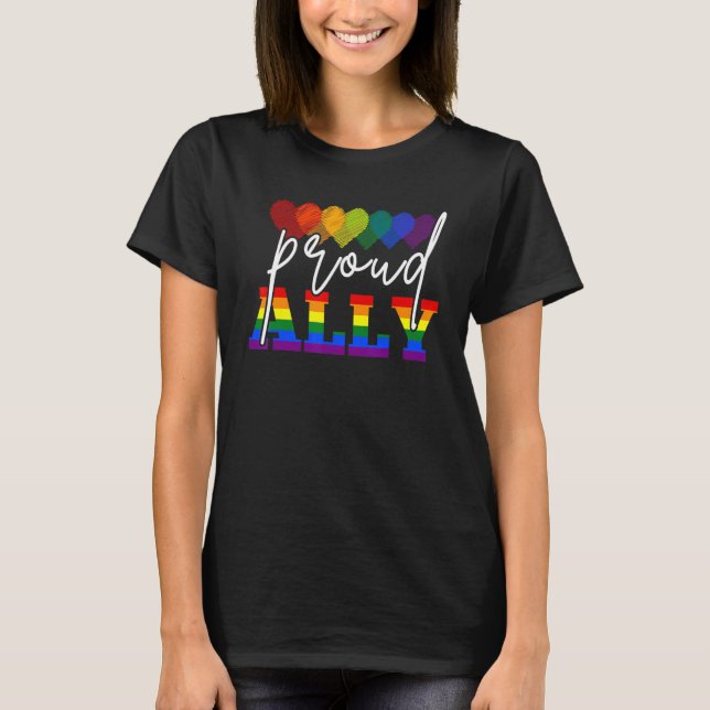 Camiseta Orgullo del orgullo gay de Ally Arcoiris LGBT Mont (Anverso)