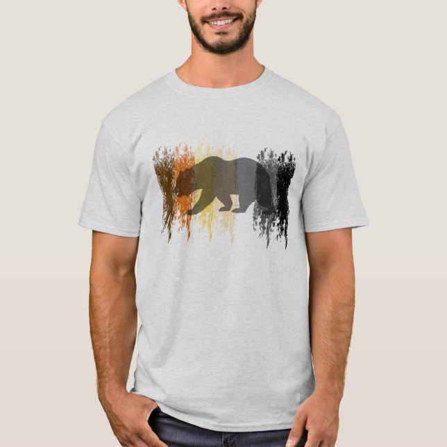 Camiseta Orgullo del oso gay en la sombra del oso grunge de (Anverso)
