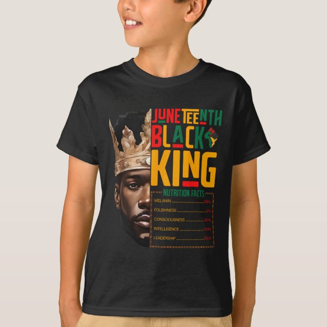 Camiseta Orgullo del Rey Negro Juneteenth Datos Nutricional (Anverso)