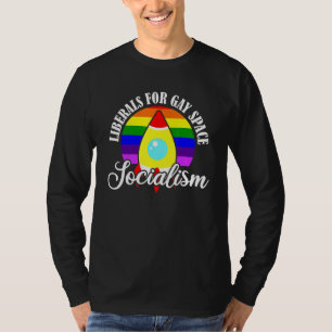 Camiseta Orgullo del socialismo del espacio gay retro liber