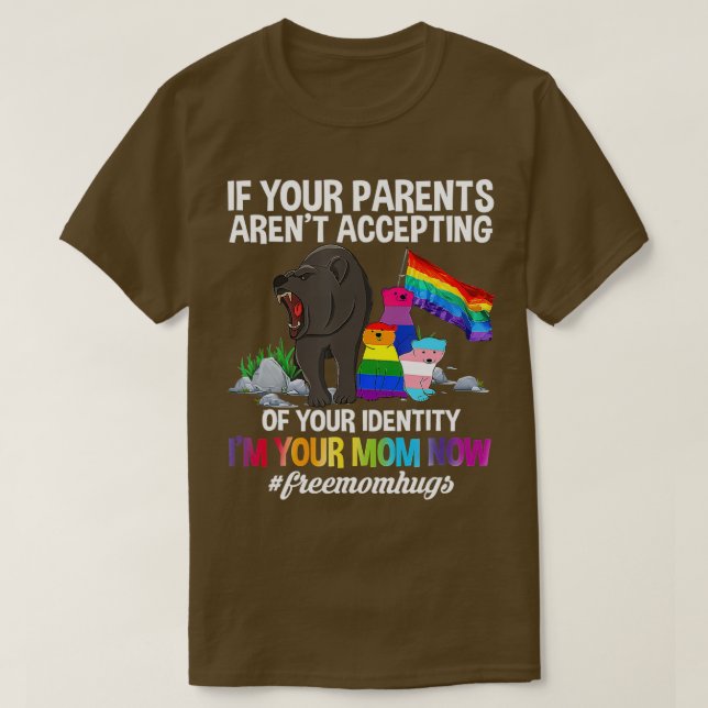 Camiseta Orgullo Desfile LGBTQ Mamá libre abrazos Orgulloso (Diseño del anverso)