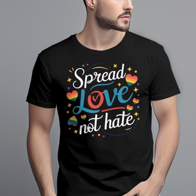 Camiseta Orgullo difundir amor no odio arcoiris LGBTQ (Subido por el creador)