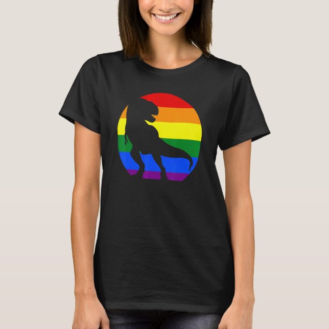 Camiseta Orgullo Dinosaurio Lgbt Gay Lesbiana Transexual (Anverso)
