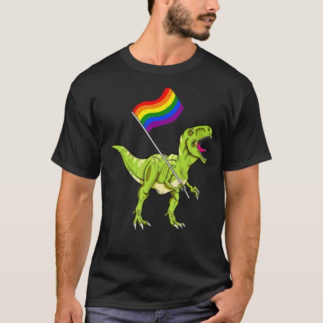 Camiseta Orgullo Dinosaurio LGBT Gay Lesbiana Transexual (Anverso)