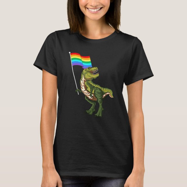 Camiseta Orgullo Dinosaurio Lgbt Gay Lesbiana Transexual (Anverso)
