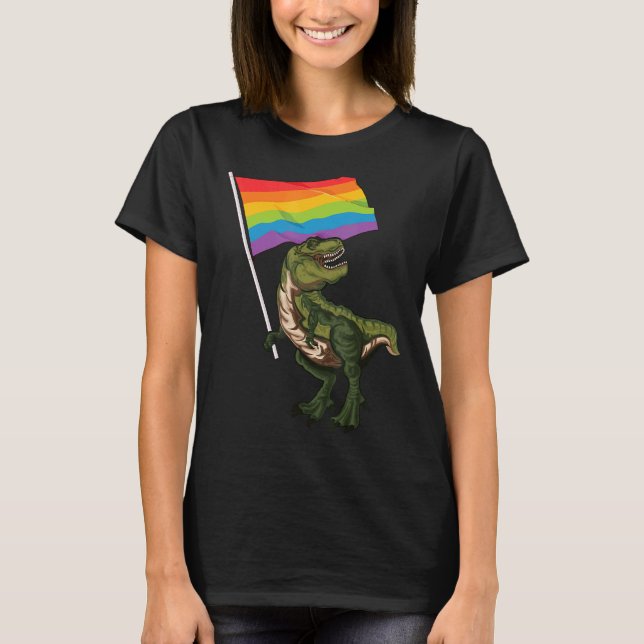 Camiseta Orgullo Dinosaurio Lgbt Gay Lesbiana Transexual (Anverso)