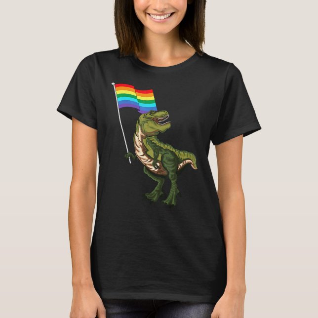 Camiseta Orgullo Dinosaurio Lgbt Gay Lesbiana Transexual (Anverso)