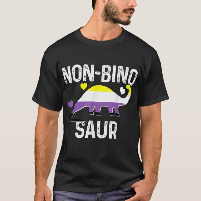 Camiseta Orgullo divertido de dinosaurios de la bandera no  (Anverso)