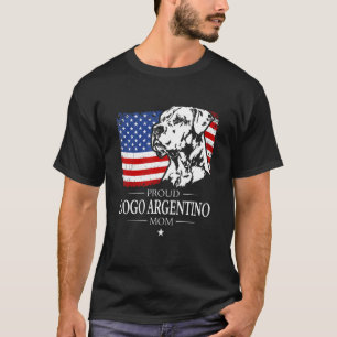 Camiseta Orgullo Dogo Argentino Mamá Bandera Americana Patr