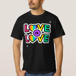 Camiseta Orgullo. El amor es el amor. Colores del arcoiris