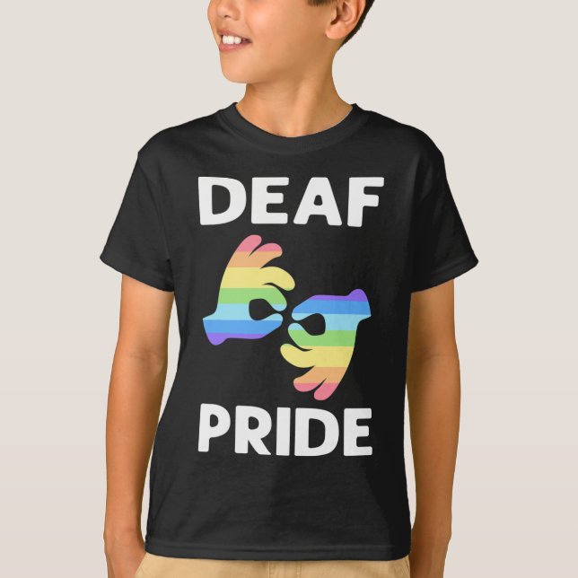 Camiseta Orgullo. El orgullo sordo de la lengua de Rótulo d (Anverso)