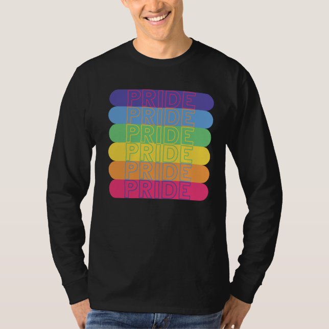 Camiseta Orgullo en colores arcoiris (Anverso)
