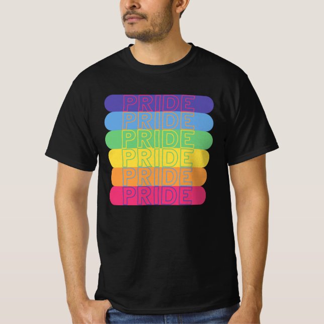 Camiseta Orgullo en colores arcoiris (Anverso)