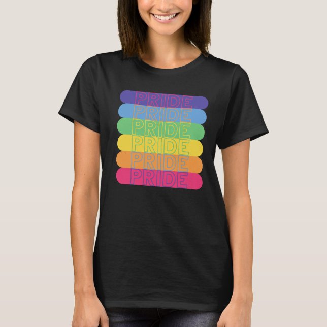 Camiseta Orgullo en colores arcoiris (Anverso)